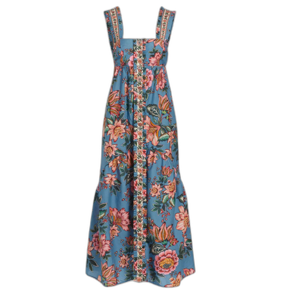 NWT Farm Rio Wonderful Bouquet Cotton-Blend Maxi Dress - XL